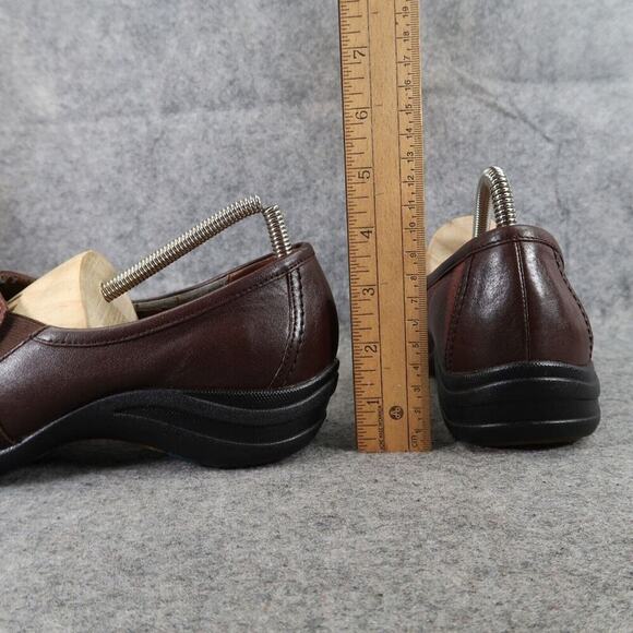 Hush Puppies Shoes Womens 8 Loafer Slip On Casual Leather Comfort Brown Wide Fit - Picture 7 of 16